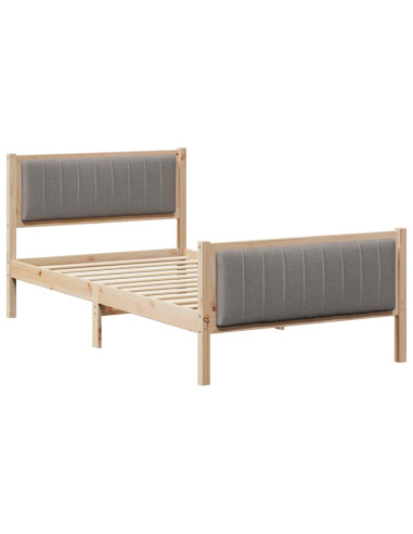 Struttura del Letto con testiera Marrone e taupe 100 x 200 cm