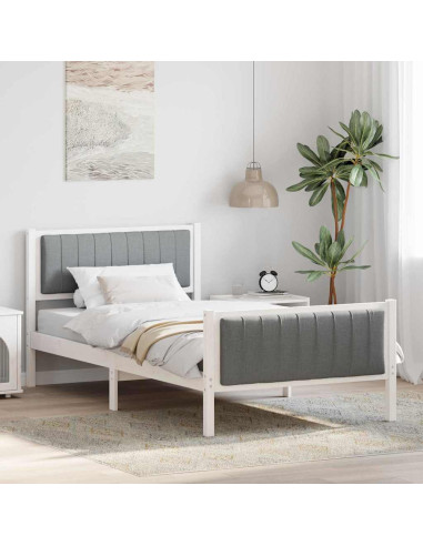 Struttura del Letto Bianco e grigio chiaro 100 x 200 cm