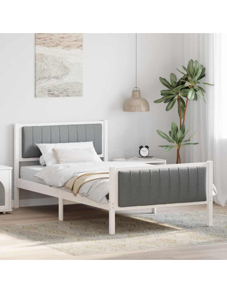 Struttura del Letto Bianco e grigio chiaro 100 x 200 cm