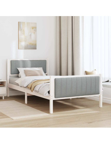 Struttura del Letto Bianco e grigio chiaro 100 x 200 cm