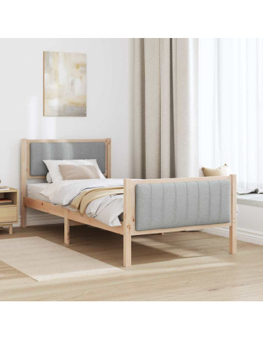 Struttura del Letto Marrone e grigio chiaro 90 x 200 cm