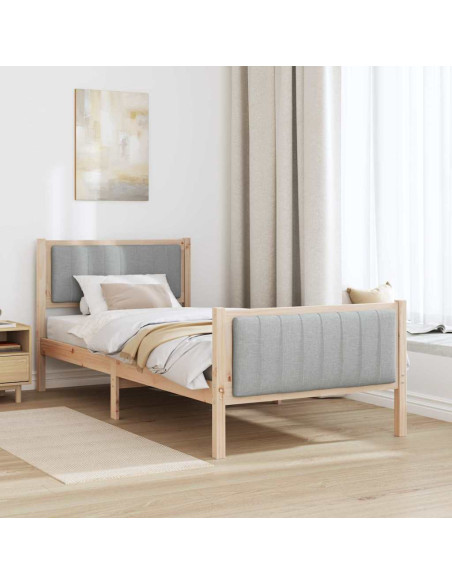 Struttura del Letto Marrone e grigio chiaro 90 x 200 cm