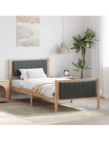 Struttura del Letto marrone e grigio scuro 90 x 200 cm