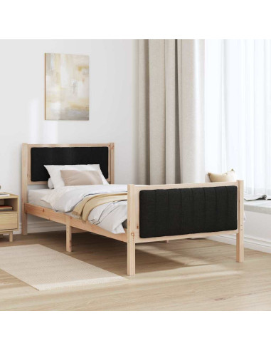 Struttura del Letto con testiera Marrone e nero 90 x 200 cm