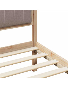 Struttura del Letto con testiera Marrone e taupe 90 x 200 cm 2