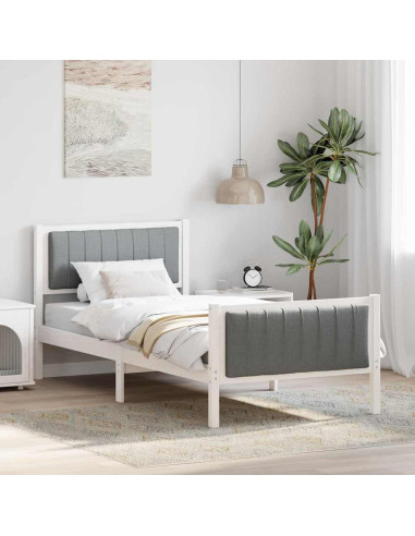 Struttura del Letto Bianco e grigio chiaro 90 x 200 cm