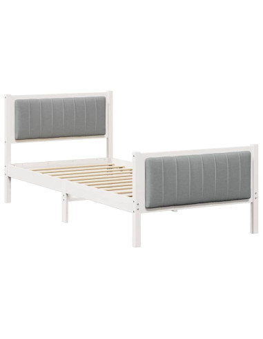 Struttura del Letto Bianco e grigio chiaro 90 x 200 cm