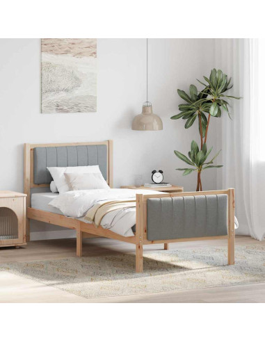 Struttura del Letto Marrone e grigio chiaro 80 x 200 cm