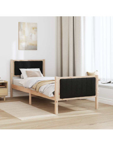 Struttura del Letto con testiera Marrone e nero 80 x 200 cm