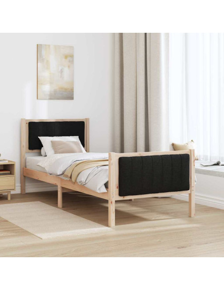 Struttura del Letto con testiera Marrone e nero 80 x 200 cm