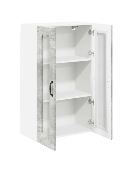 Pensile cucina con lo scaffale Grigio cemento 60 x 31 x 100 cm