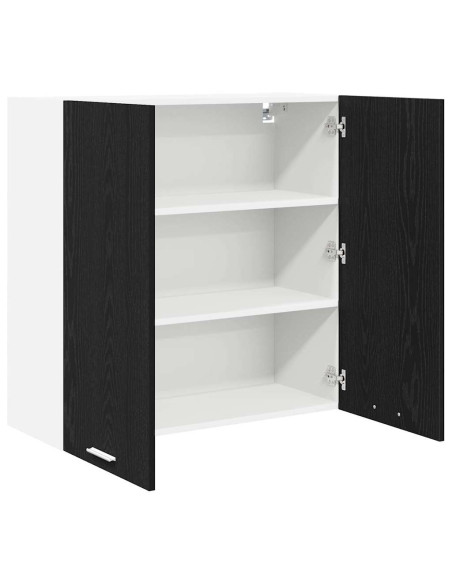 Armadio pensile con porta Riga Rovere Nero 80 x 31 x 80 cm