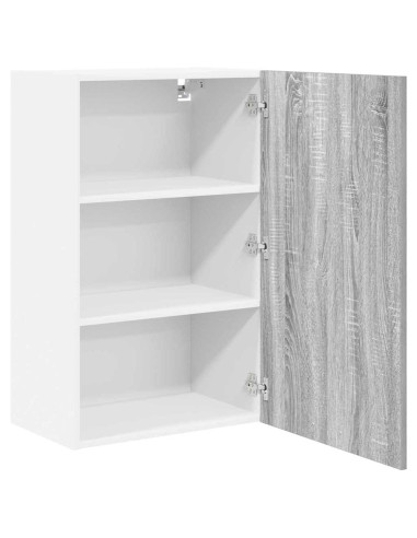 Armadio pensile Riga Grigio Sonoma e Bianco 50 x 31 x 80 cm