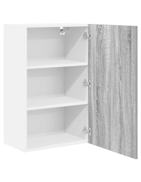 Armadio pensile Riga Grigio Sonoma e Bianco 50 x 31 x 80 cm