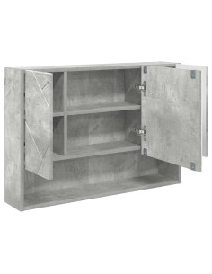 Mobiletto per specchio con porta Grigio cemento 80 x 17 x 55 cm