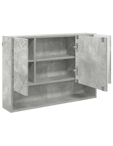 Mobiletto per specchio con porta Grigio cemento 80 x 17 x 55 cm