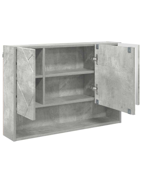 Mobiletto per specchio con porta Grigio cemento 80 x 17 x 55 cm