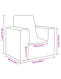 Divano per Bambini Grigio Chiaro in Morbido Peluche