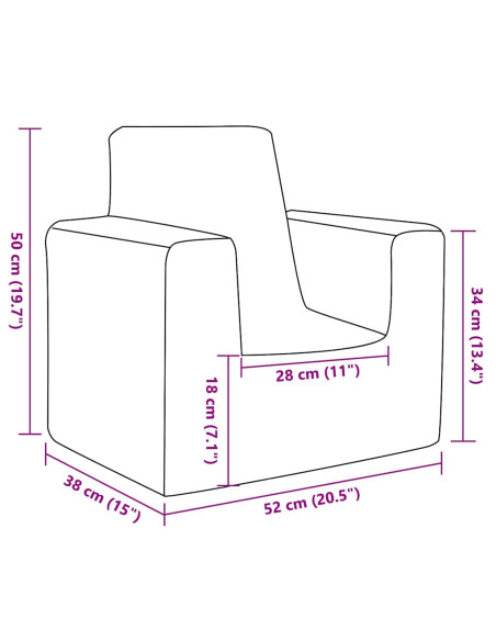 Divano per Bambini Grigio Chiaro in Morbido Peluche