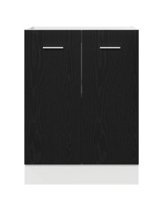 Mobile Base Rovere Nero 60x46x81,5 cm Legno Ingegnerizzato