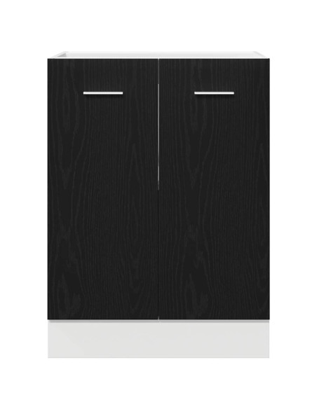 Mobile Base Rovere Nero 60x46x81,5 cm Legno Ingegnerizzato