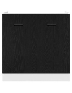 Mobile Sotto Lavello Rovere Nero 80x46x81,5 cm Legno Ingegnerizzato