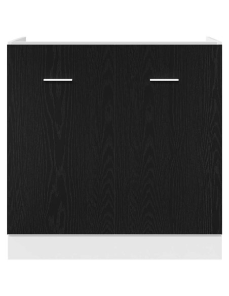 Mobile Sotto Lavello Rovere Nero 80x46x81,5 cm Legno Ingegnerizzato