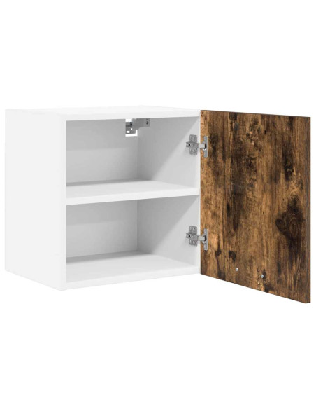 Armadio pensile con porta Riga 2 pcs Rovere Affumicato e Bianco