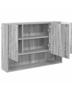 Mobiletto per specchio con porta Grigio Sonoma 80 x 17 x 55 cm