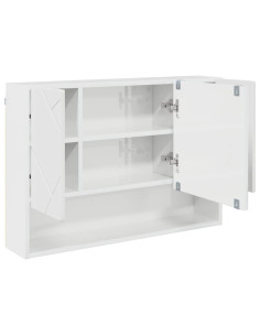 Mobiletto per specchio da bagno Bianco lucido 80 x 17 x 55 cm