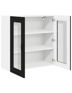 Pensile cucina con porta Nero 80 x 31 x 80 cm Legno multistrato