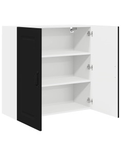Pensile cucina con porta Nero 80 x 31 x 80 cm Legno multistrato