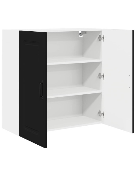 Pensile cucina con porta Nero 80 x 31 x 80 cm Legno multistrato