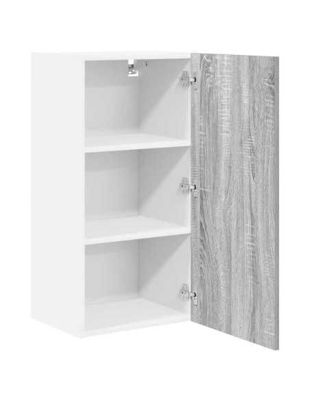 Armadio pensile Riga Grigio Sonoma e Bianco 40 x 31 x 80 cm