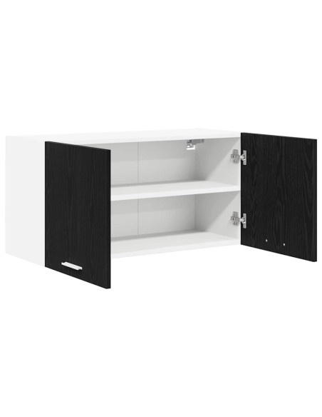 Armadio pensile con porta Riga Rovere Nero 80 x 31 x 40 cm