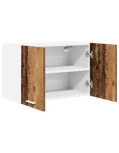 Armadio pensile con porta Riga 2 pcs Rovere Affumicato e Bianco