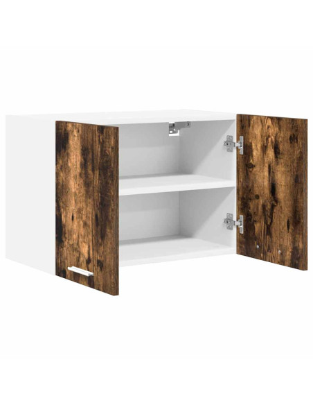Armadio pensile con porta Riga 2 pcs Rovere Affumicato e Bianco