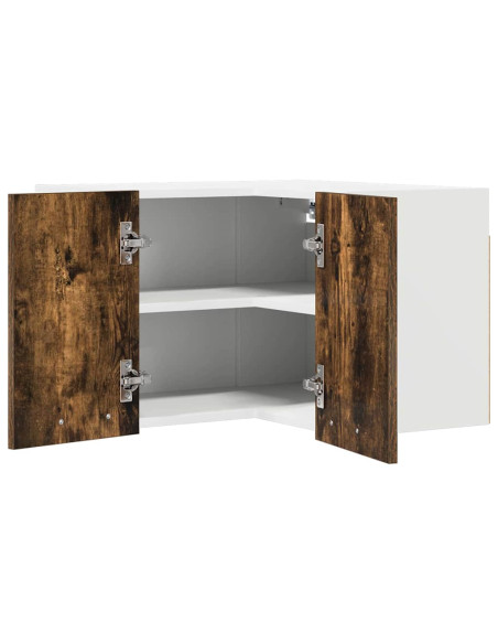 Armadio pensile Riga Rovere Affumicato e Bianco 57 x 57 x 40 cm