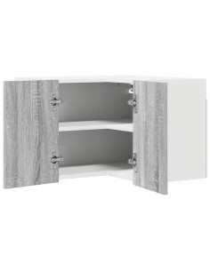 Armadio pensile Riga Grigio Sonoma e Bianco 57 x 57 x 40 cm