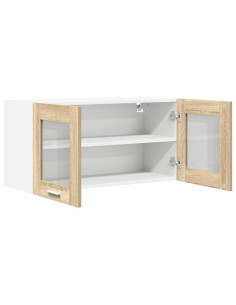 Armadio pensile Riga Quercia Sonoma e Bianca 80 x 31 x 40 cm