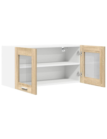 Armadio pensile Riga Quercia Sonoma e Bianca 80 x 31 x 40 cm