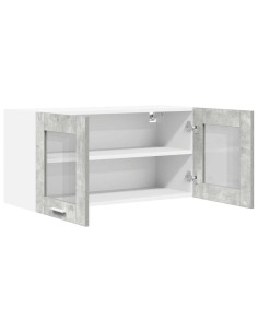 Armadio pensile Riga Grigio Cemento e Bianco 80 x 31 x 40 cm