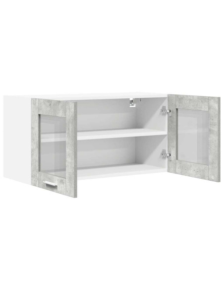 Armadio pensile Riga Grigio Cemento e Bianco 80 x 31 x 40 cm