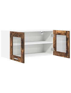 Armadio pensile Riga Rovere Affumicato e Bianco 80 x 31 x 40 cm