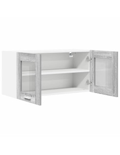 Armadio pensile Riga Grigio Sonoma e Bianco 80 x 31 x 40 cm