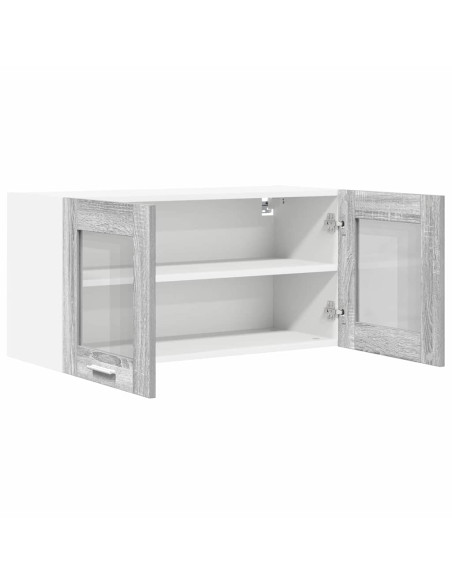 Armadio pensile Riga Grigio Sonoma e Bianco 80 x 31 x 40 cm