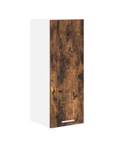 Armadio pensile con porta Riga 2 pcs Rovere Affumicato e Bianco