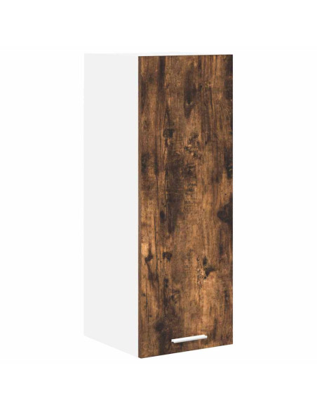 Armadio pensile con porta Riga 2 pcs Rovere Affumicato e Bianco