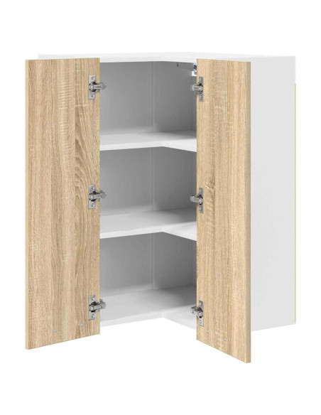 Armadio pensile Riga Quercia Sonoma e Bianca 57 x 57 x 80 cm
