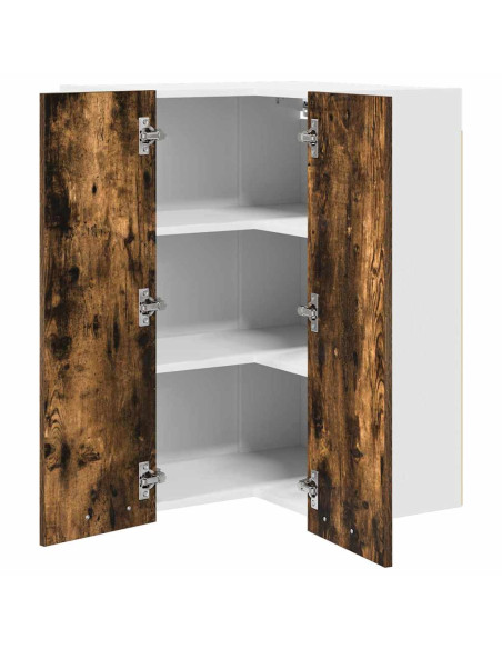 Armadio pensile Riga Rovere Affumicato e Bianco 57 x 57 x 80 cm